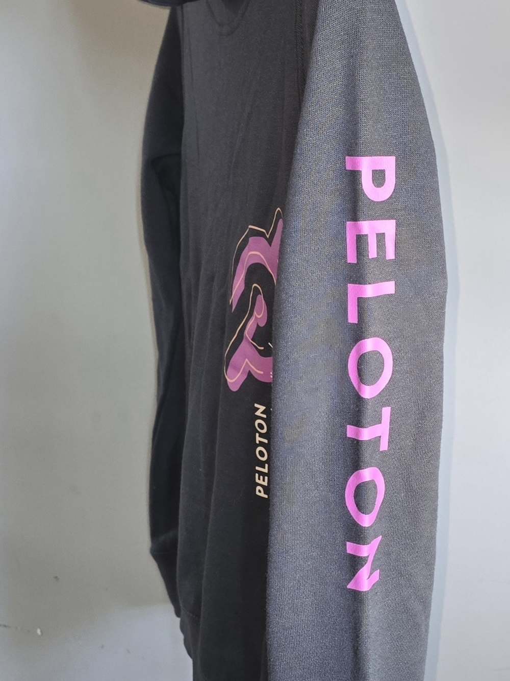 Pendleton Black Zip-Up Hoodie with Pink Logo and Ombre Drawstrings - Picture 5 of 6